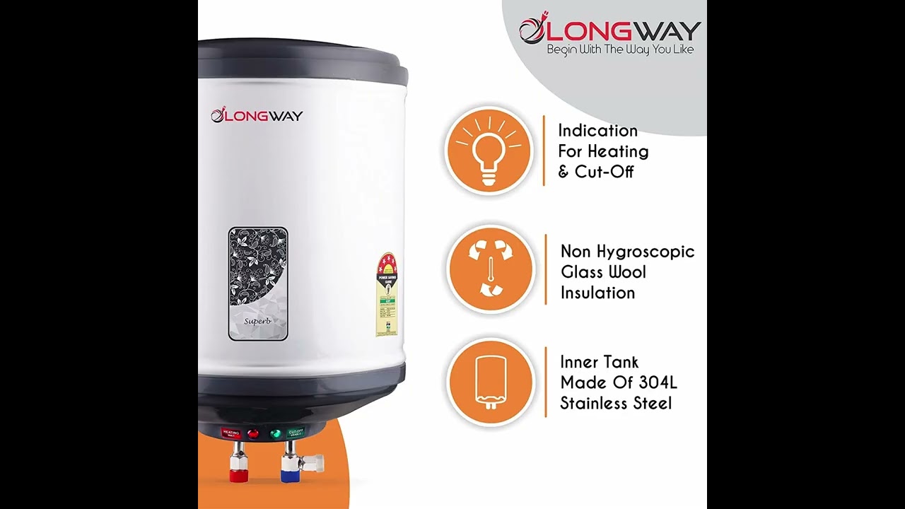 Buy Longway 25L Grey Water Storage Geyser with Free Installation Kit,  Superb Online At Price ₹3499