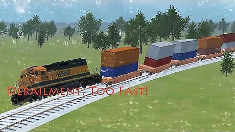 EMD SD40-1 in American Midwest Got Derailment Because Too Fast in Rainy Day - Train Sim