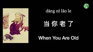 Adapted from Yeats’ Poem (CHN/ENG/Pinyin lyrics) “When You Are Old” by Zhao Zhao –赵照唱给母亲的歌《当你老了》中英拼音