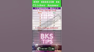 KYP SESSION 84 Clicker Answer | Session 84 Clicker Answer |  #bkstips #shorts