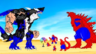 Rescue SPIDER GODZILLA &amp; KONG vs MUSCLE - SHARKZILLA VENOM : Who Is The King Of Monster?