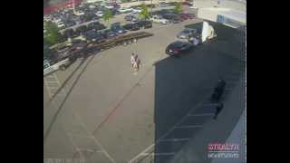 Auto Transport Vehicle Swipes Cars at Car Dealership - Security