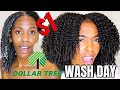 DOLLAR TREE $1 WASH DAY ON TYPE 4 HAIR - from WASHING TO STYLING *Shook is an Understatement!*