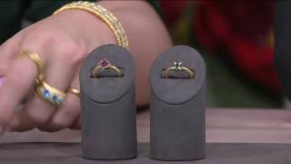 Genesi 18K Clad Ruby or Sapphire Star Stack Ring on QVC