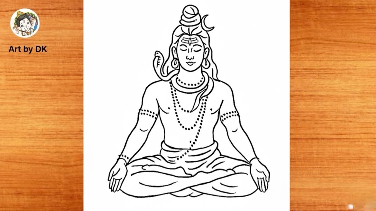 How to Draw Mahadev Easily Step by Step 🔱 | Lord Shiva Drawing for Beginners