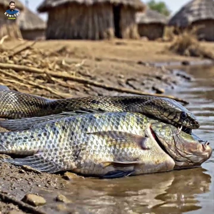Kata Telapia fish on eat snack attack 😥😇🤔😱😰🤔😲🤔#shorts #vairal #snacks #amazing  #fishing #wildlife