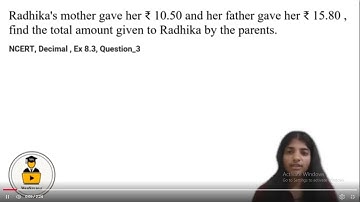 Class 6 NCERT Maths | Ch 8: Decimal| Ex 8.3 Q3 Solution