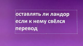Оставлять ли Ландор если к нему свёлся перевод кошки