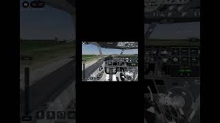 737 cockpit view landing in project flight.(NOT CENTRE LINE)