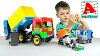 Мусоровоз WADER Огромная машина распаковка Garbage truck Wader LeGo City Lego Duplo