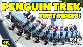 Penguin Trek - First Riders! New Roller Coaster for 2024 at SeaWorld Orlando