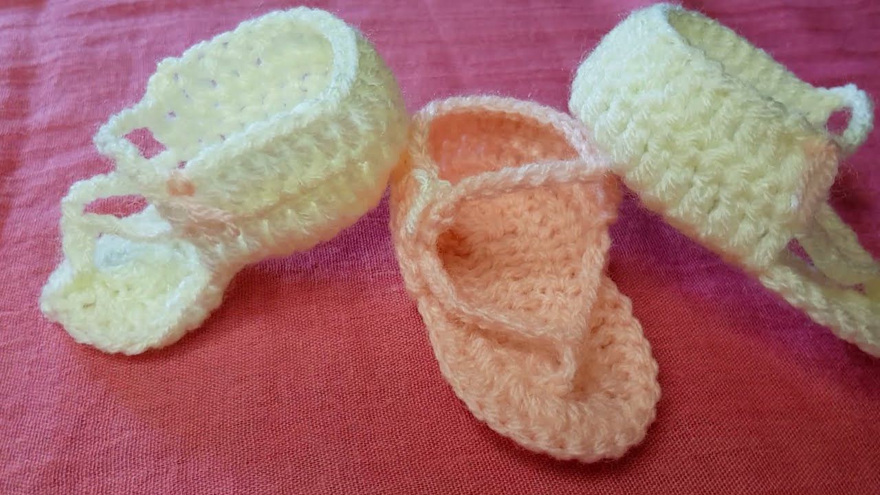 πλεκτά μπεμπέ πέδιλα - knitted baby sandals - YouTube