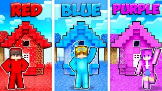 ONE COLOR House Build Challenge In Minecraft!