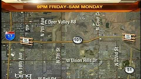 A major construction project on the Loop 101