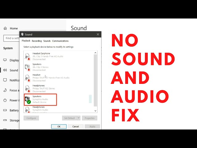 How To FIX No Sound and Audio Problems on Windows 10 class=