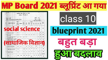 class 10 social science blueprint 2021 mp board|mp board blueprint 2021 class 10|class 10 blueprint