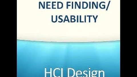 HCI Need Finding/Usability Andre Theodore