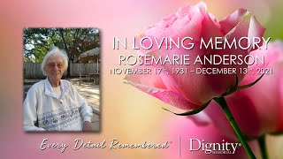 Rosemarie Anderson Celebration of Life Memorial Service