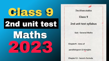 class 9 2nd unit test maths syllabus 2023 Seba board Assam