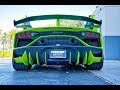 Lamborghini Aventador SVJ - LOUD GREEN BEAST Start up Drive Interior Exterior at Lamborghini Miami