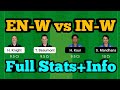 EN-W vs IN-W Dream11 Prediction|EN-W vs IN-W Dream11|EN-W vs IN-W Dream11 Team|