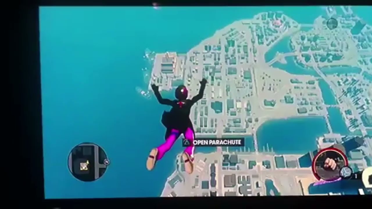 Saint's Row: The Third jump from map height to jacuzzi, no control input after jump.