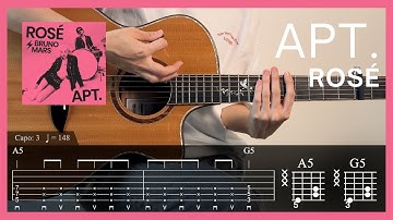 ROSÉ (ft. Bruno Mars) - APT. l Guitar Tutorial (TAB + Chords)