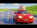 Lightning Road Day ⚡🚗 | Fast Car Adventure Song for Kids | Fun Nursery Rhyme & Learning Video 🎵