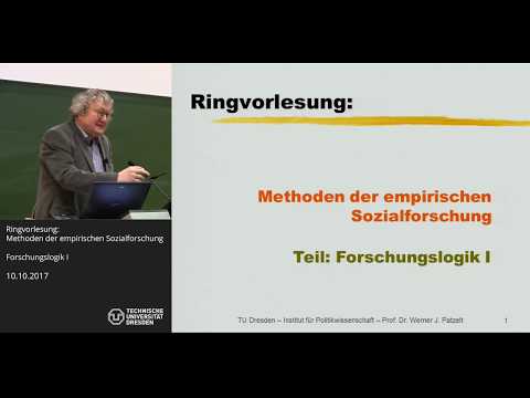 Sozialwissenschaftliche Forschungslogik - Teil 1 von 6 - Prof. Dr. Werner J. Patzelt
