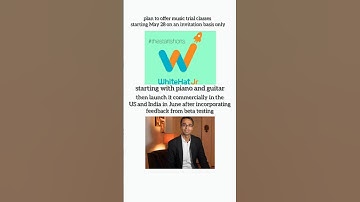  WhiteHat Jr launching online music classes in India #whitehatjr #byjus #edtechstartup #shorts