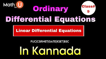 Solution of Linear  differential Equations in kannada 2025-2026|puc and bsc ||kset