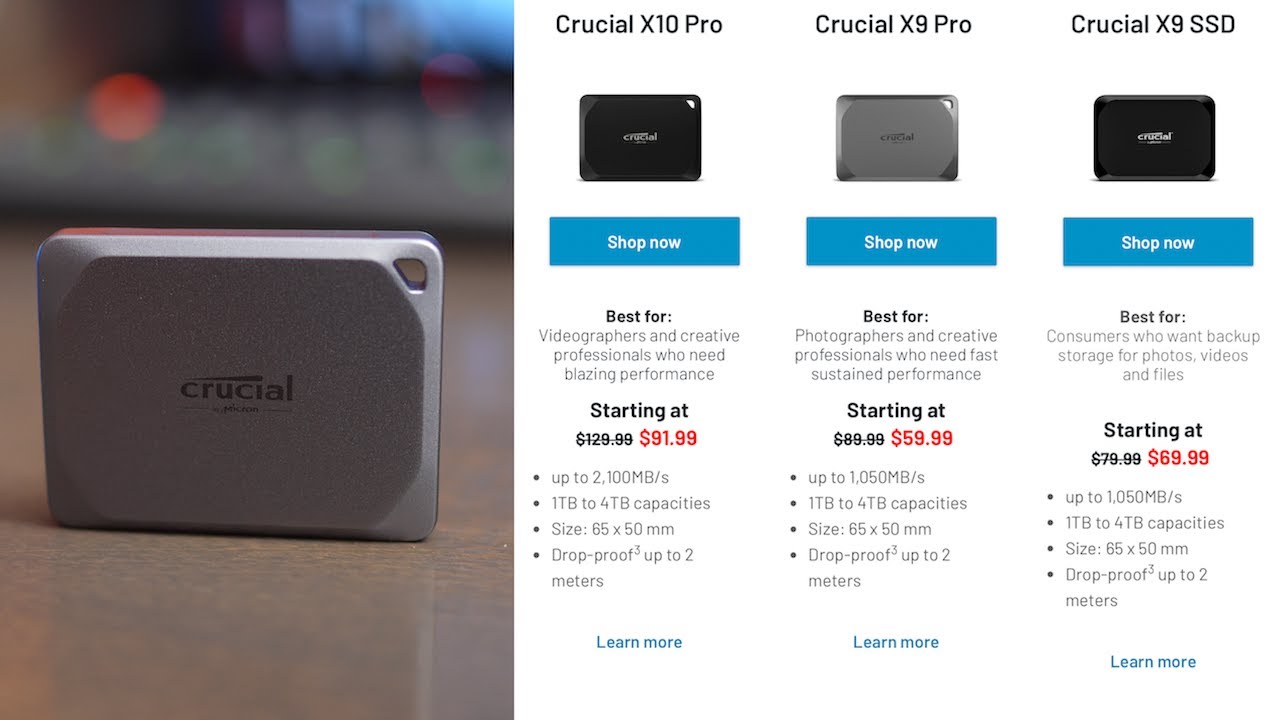 Crucial X9 vs X9 Pro vs X10 Pro: Portable SSDS Compared 