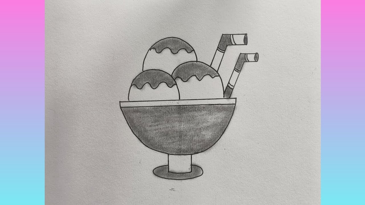 Ice Cream Drawing For Beginner/Easy Step By Step//Easy Drawing ❤️😄🍦🍧