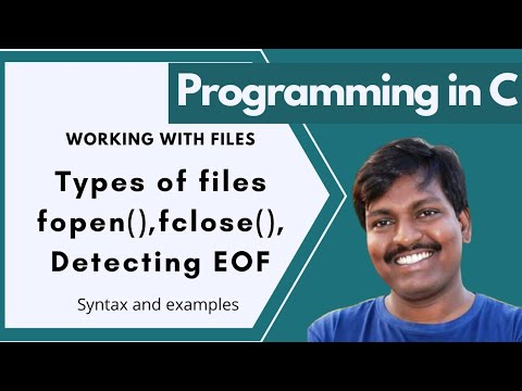 Types of Files | Text file | Binary file | File MODES | Using files ...