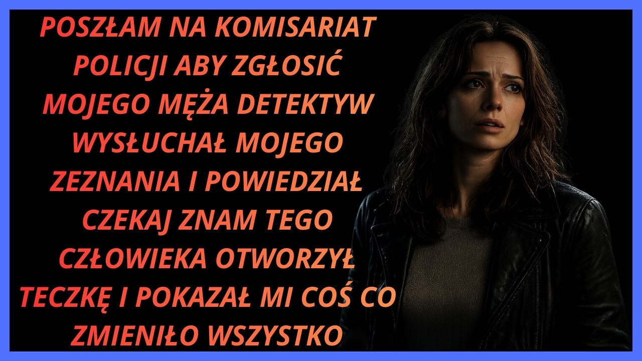 poszłam zgłosić męża detektyw mnie wysłuchał i powiedział czekaj znam tego człowieka teraz szoku