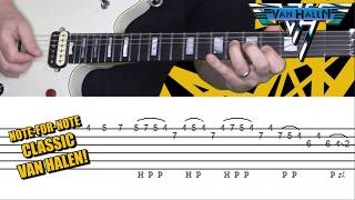 Van Halen - D.O.A. - guitar lesson (first solo) with tabs!
