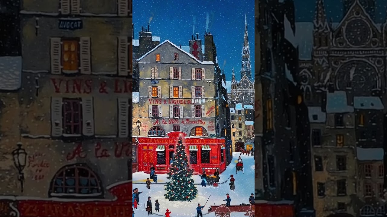 Vintage Winter Cityscape — Printable & Frame TV Art by EcoArtLab