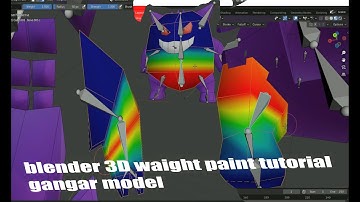 Gengar 3D Model part 2 weight Painting Process