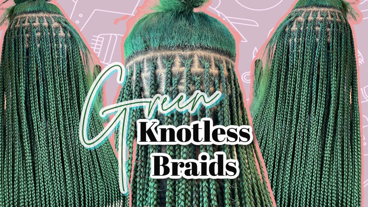 Green Knotless Braids 