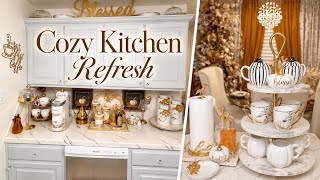 COZY FALL KITCHEN REFRESH/ DECORATE WITH ME FOR A WARM & ELEGANT HOME #falldecor