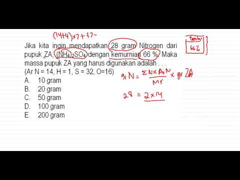 Contoh Soal Stoikiometri Menentukan Jumlah Suatu Unsur Dalam Suatu Senyawa Atau Campuran Youtube