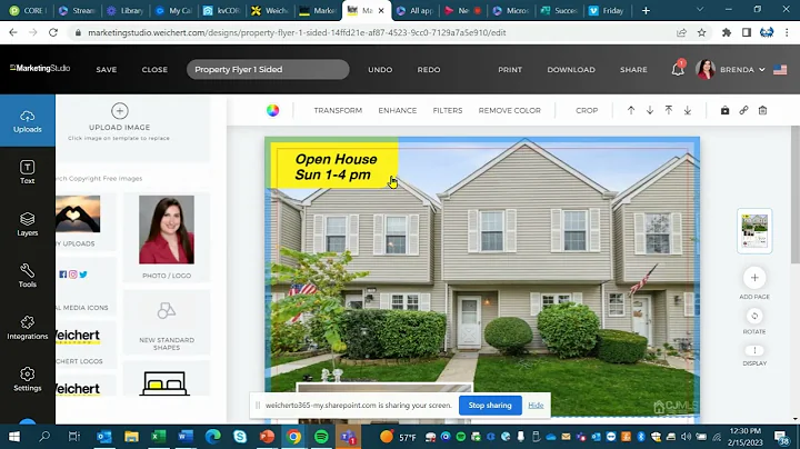 Create Open House flyer using myMarketing Studio