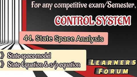 State Space Analysis | Control System