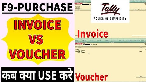 Purchase Voucher and Purchase Invoice meaning in Purchase Entry | Tally ERP 9 & Tally Prime |
