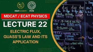 Physics MDCAT / ECAT | Lecture 22 | Electric Flux, Guass’s Law and Application | PCTB Insaf Academy