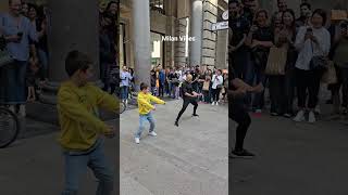 "Street vibes in Milan 🇮🇹🔥 Feel the rhythm, feel the city!"