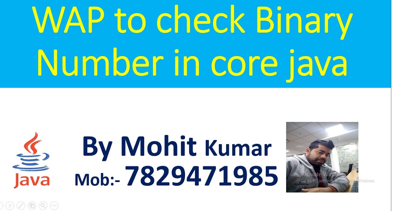 WAP to check Binary Number In Core java - YouTube