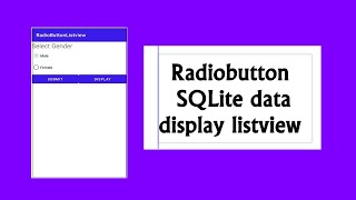 Android Studio | Radio Button's Value Display In Listview Using Sqlite Database