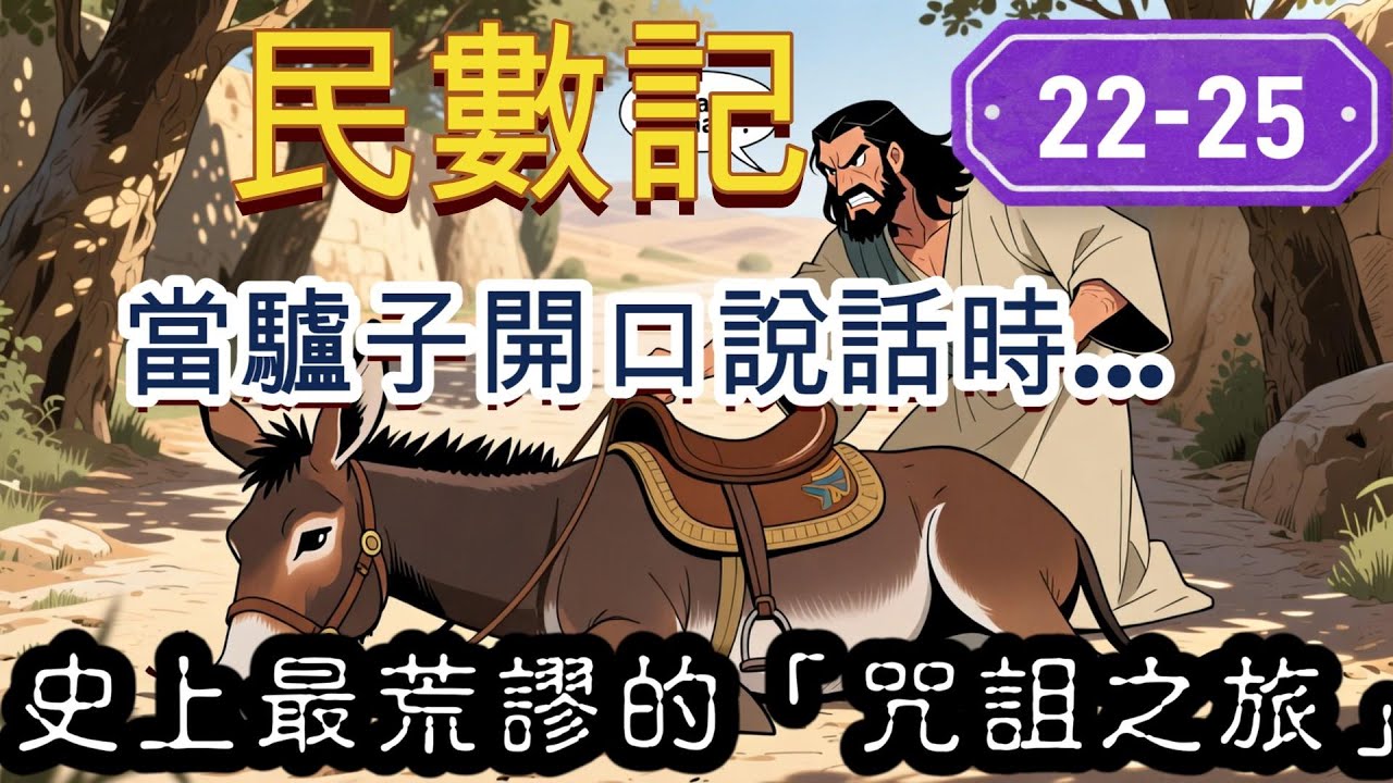 民數記 22-25（巴蘭與驢子篇）會說話的驢子、想咒詛卻變成祝福、巴力毘珥的色誘計謀。【有聲圖文卡通聖經】