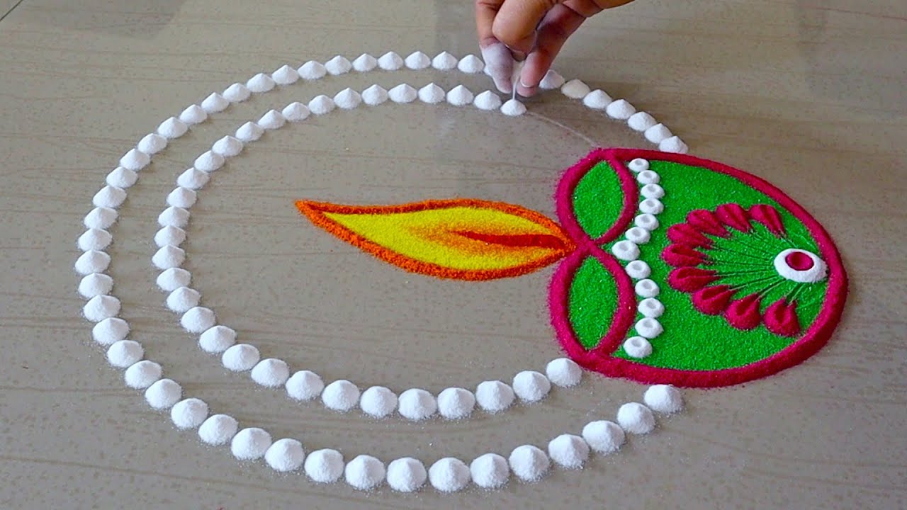 Easy Diwali Rangoli Designs | Simple Rangoli Design | Easy Kolam ...